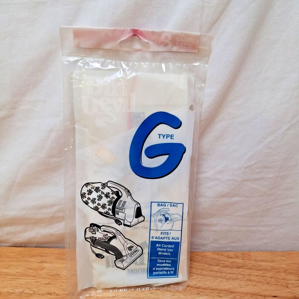 Dirt Devil Hand Vac Vacuum Bags Type G NEW but Packaging is Faded‎ from 2006